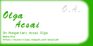 olga acsai business card